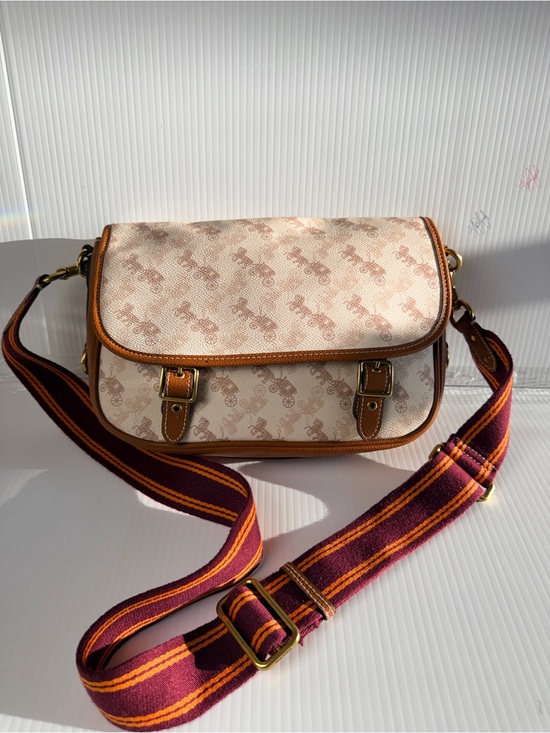 Coach Handbags - Coach field messenger cross body bag coated canvas white/brown